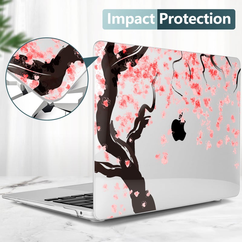 TWOLSKOO Cover for MacBook Air 13 inch 2021 2020 2019 2018, Cherry Blossoms Printed Hard Shell Case & Keyboard Skin & Screen Protector for MacBook Air 13 A2337 M1 A1932 A2179 - Image 5